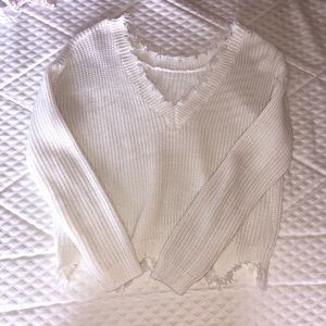 New white cropped sweater large